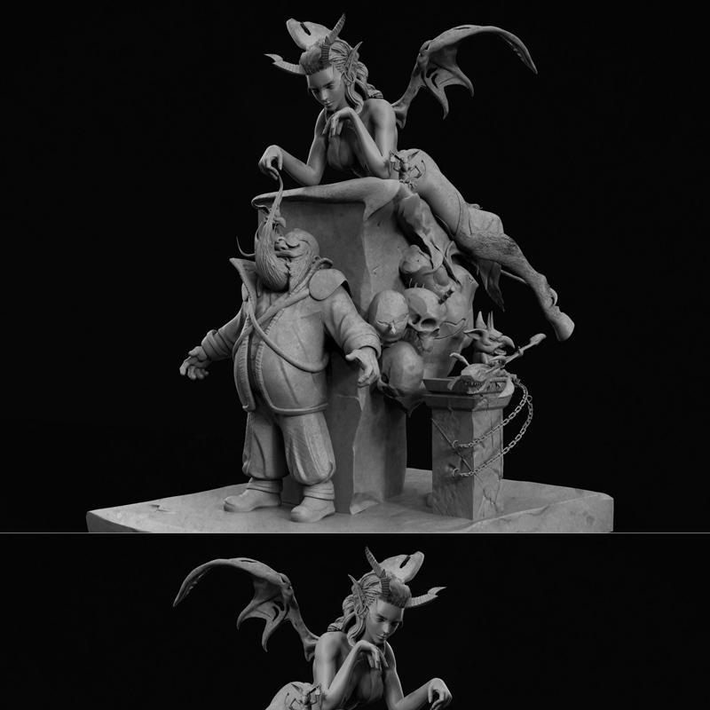 巴亚德·吴设计的吸血鬼概念3D打印模型|Succubus – concept by Bayard Wu – 3D Print Model STL
