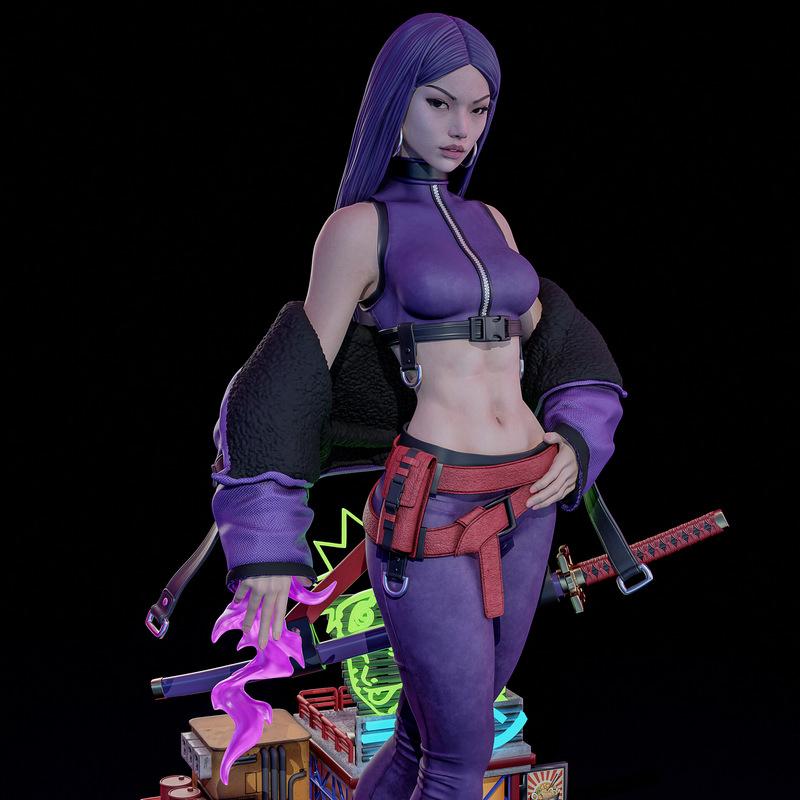 KuGo工作室 Psylocke都市穿搭 3D打印模型|KuGo Figures – Psylocke Urban Outfit – 3D Print Model