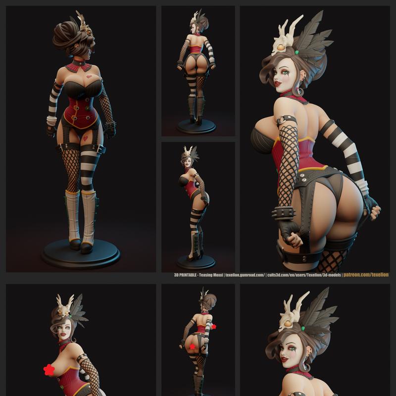 Texelion工作室出品的Moxxi角色3D打印模型|Texelion – Moxxi – 3D Print Model