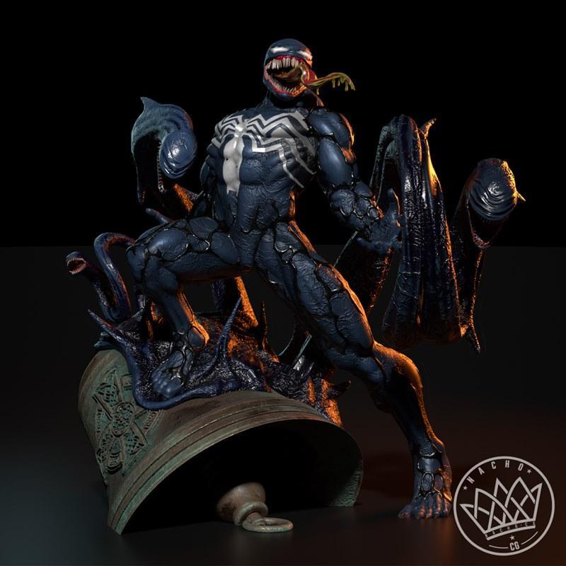 Venom雕像 3D打印模型|Fan Art – Venom Statue – 3D Print Model STL