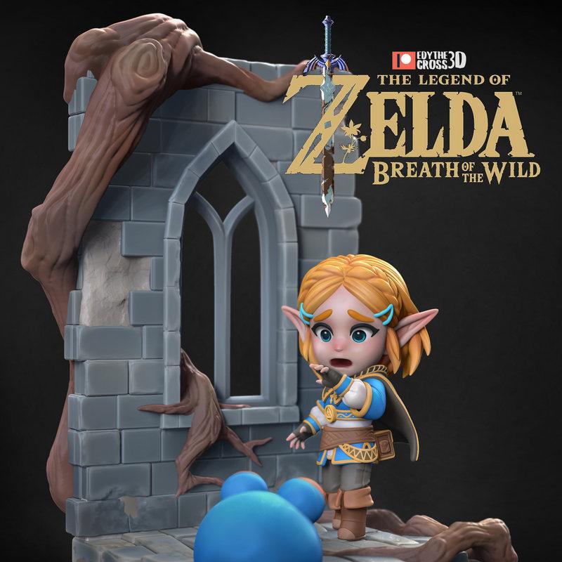 小精悍塞尔达——旷野之息3D打印模型|NomNom Figures – Chibi Zelda – Breath of the Wild – 3D Print Model