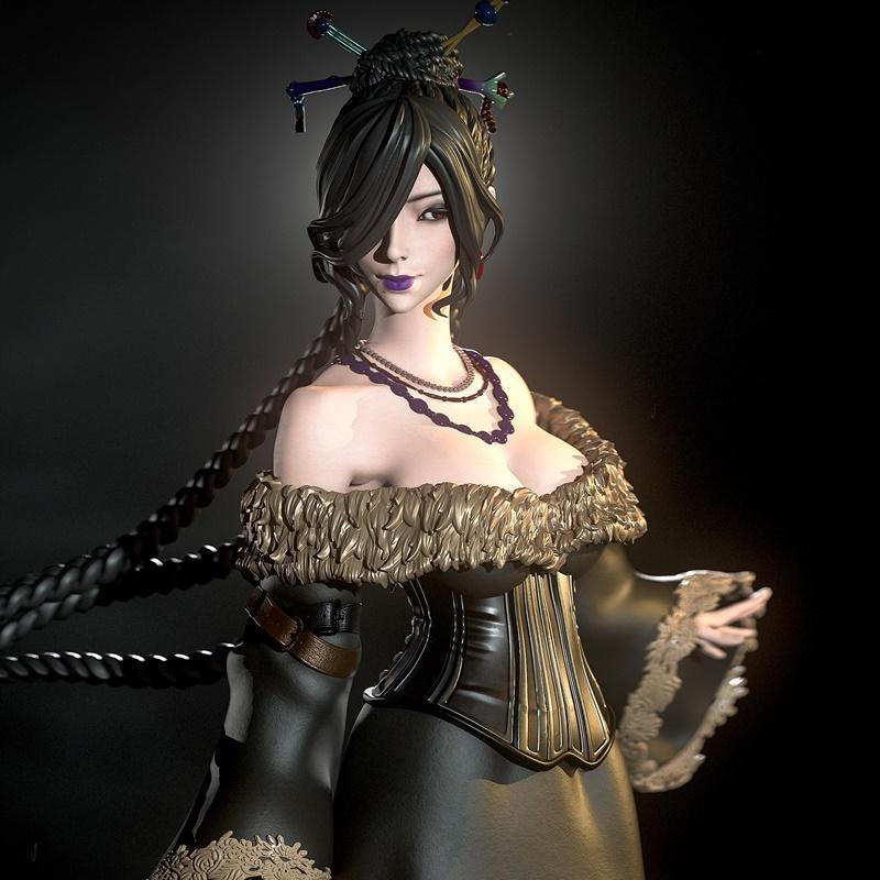 Nympha - Final Fantasy - Lulu 3D打印模型|Nympha – Final Fantasy – Lulu – 3D Print Model STL