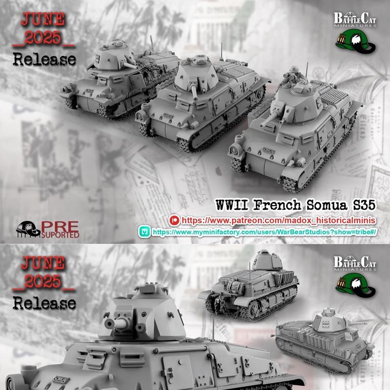 法式苏玛S35坦克3D打印模型|WWII French Somua S35 – 3D Print Model STL