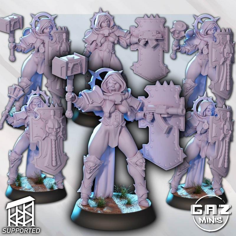 Gaz Minis 3D打印战斗守护少女模型|Gaz Minis – Siblings of Combat – Guardian Maidens – 3D Print Model