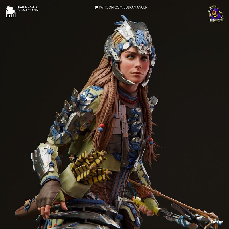 Bulkamancer 3D打印模型：Aloy（荒原之境）|Bulkamancer Sculpts – Aloy – Horizon – 3D Print Model STL