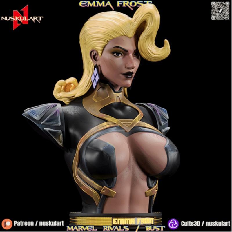 Nuskul艺术工作室 伊玛·弗罗斯特 3D打印模型|Nuskul Art – Emma Frost Bust – Marvel Rivals – 3D Print Model STL