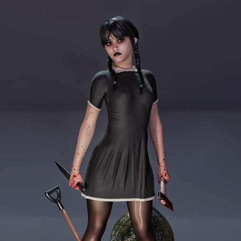 MCM3D - 三维打印模型 - 动漫游戏角色立体模型|MCM3D – Wednesday – 3D Print Model STL