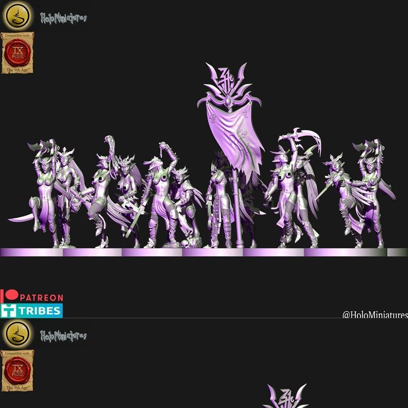 黑暗精灵3D打印模型|Holo Miniatures – Dark Elf – Elves – 3D Print Model STL