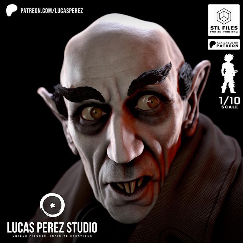 Lucas Perez工作室 诺斯费拉图雕像 3D打印模型|Lucas Perez Studio – Nosferatu Bust – 3D Print Model STL