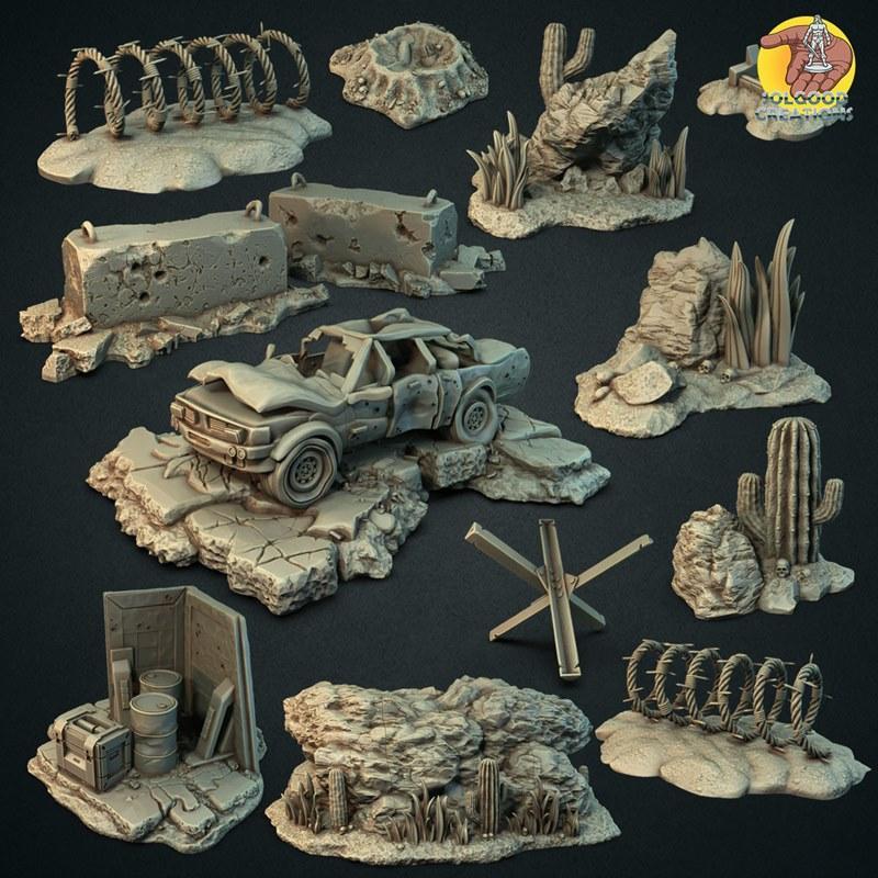 SolGood Creations - 沙漠废土地形 3D打印模型|SolGood Creations – Wasteland Terrain – 3D Print Model STL