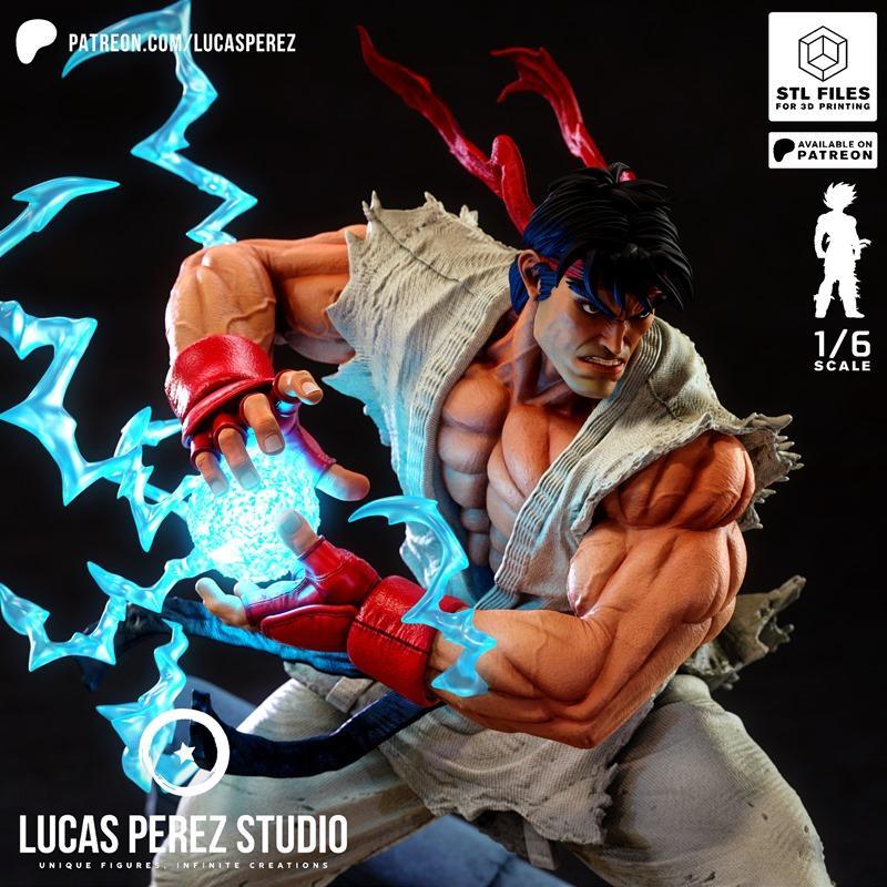 卢卡斯佩雷斯工作室 - 赛博朋克瑞乌 - 3D打印模型|Lucas Perez Studio – Ryu – 3D Print Model STL