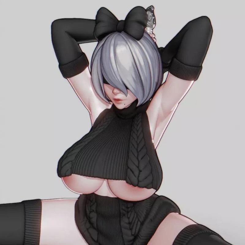 Rushzilla 2B 3D打印模型|Rushzilla – 2B Nier Automata – 3D Print Model STL
