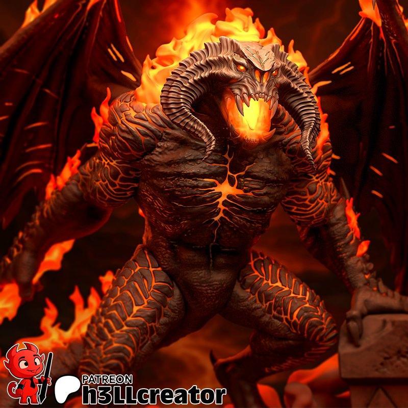 h3LL creator – Balrog – The Lord of the Rings – 3D Print Model STL