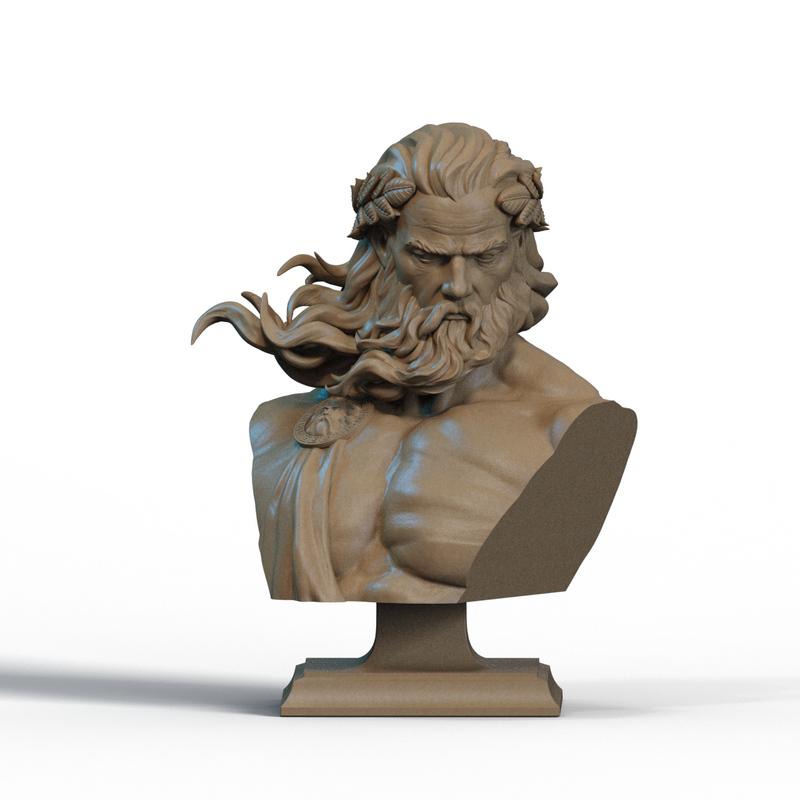 宙斯雕像 3D打印模型|Zeus Bust 2 – 3D Print Model