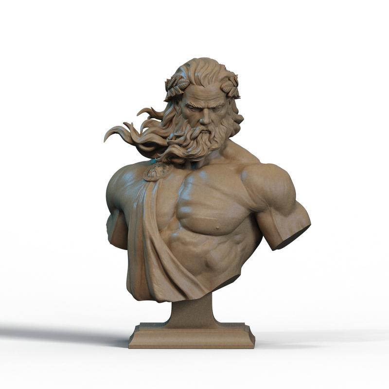 宙斯雕像 3D打印模型|Zeus Bust 1 – 3D Print Model