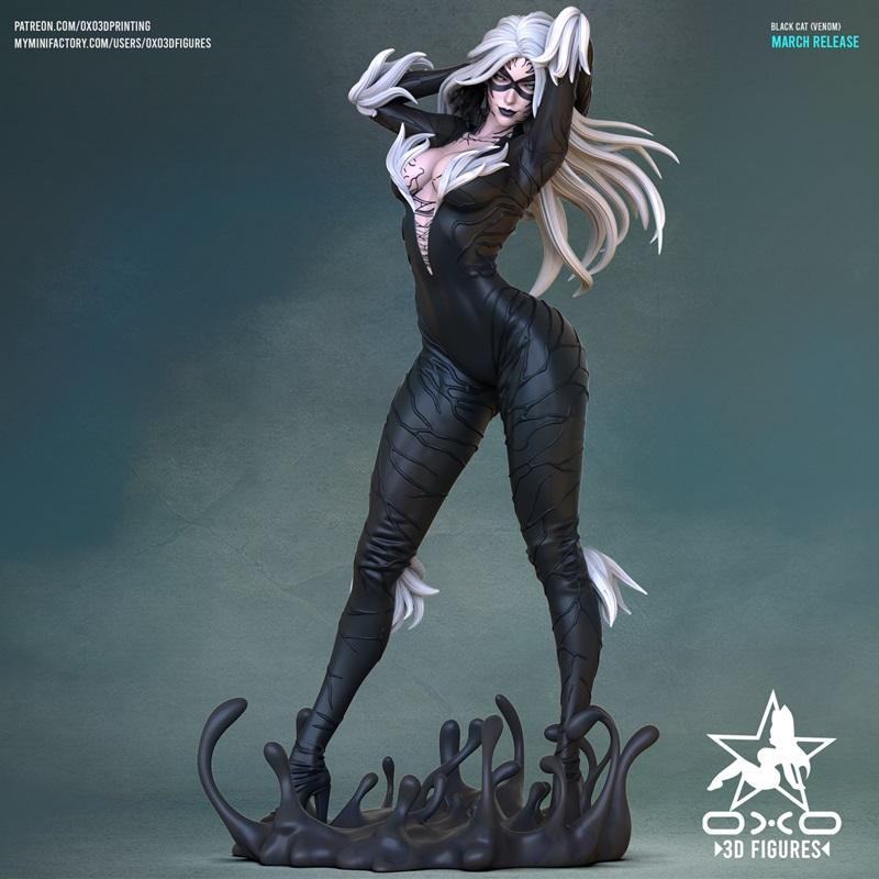 OXO3D黑猫3D打印模型|OXO3D Figures – Black Cat – 3D Print Model STL