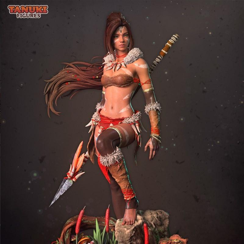 洛克斯3D打印模型：娜迪丽亚全尺寸雕像|Tanuki Figures – Nidalee Fullsize – League of Legends – 3D Print Model STL