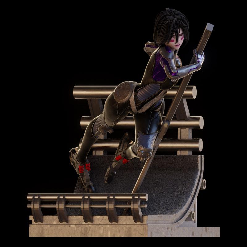 PgGasta 3D打印模型：战斗天使艾莉塔|PgGasta – Battle Angel – Alita – 3D Print Model