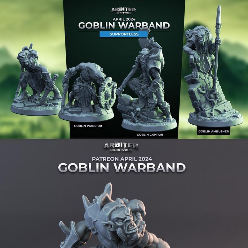 Goblin战团 3D打印模型|Arbiter Miniatures – Goblin Warband April 2024 – 3D Print Model STL