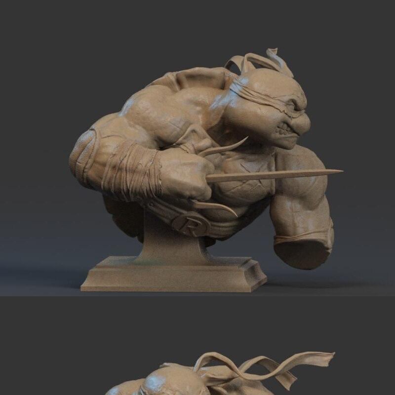 TMNT 里奥纳多雕像 3D打印模型|TMNT – Raphael Bust – 3D Print Model