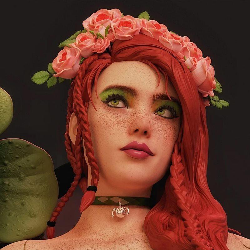 MCM3D - 毒藤女 - 毒藤女3D打印模型|MCM3D – Poison Ivy – Batman – 3D Print Model STL