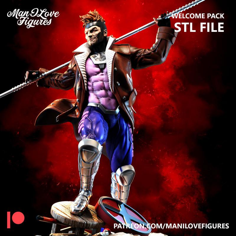 Gambit X-Men 3D打印模型|Man I Love Figures – Gambit Xmen – 3D Print Model