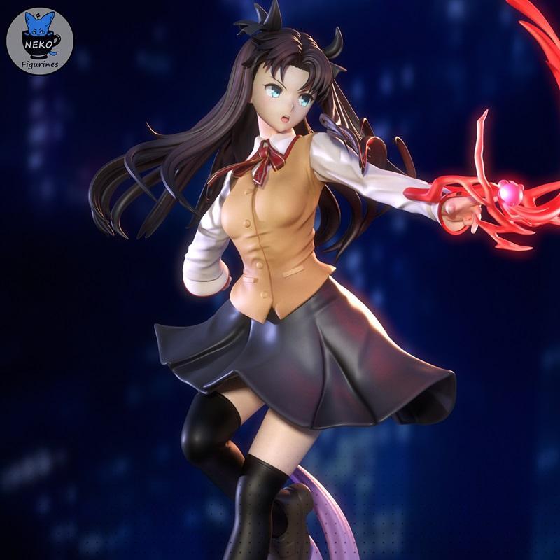 3D打印模型：Fate 线条  rin tohsaka|Neko Figurines – Fate – Rin Tohsaka – 3D Print Model STL