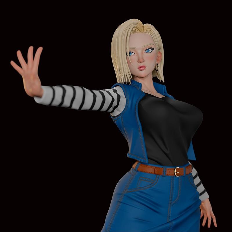 Momoji龙珠安卓18 3D打印模型|Momoji – Dragonball – Android 18 – 3D Print Model