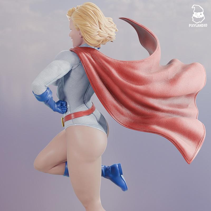 Pixyland3d 动漫3D打印模型：Power Girl|Pixyland3d – Power Girl – 3D Print Model STL