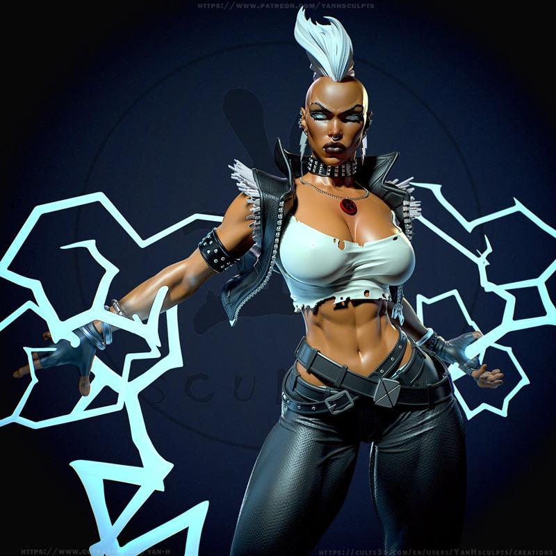 Yan-H工作室风暴角色3D打印模型|Yan-H – Marvel – Storm – 3D Print Model STL