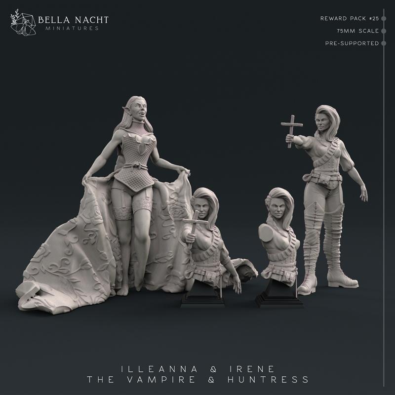 Bella Nacht Miniatures – Vampire and Huntress – 3D Print Model STL