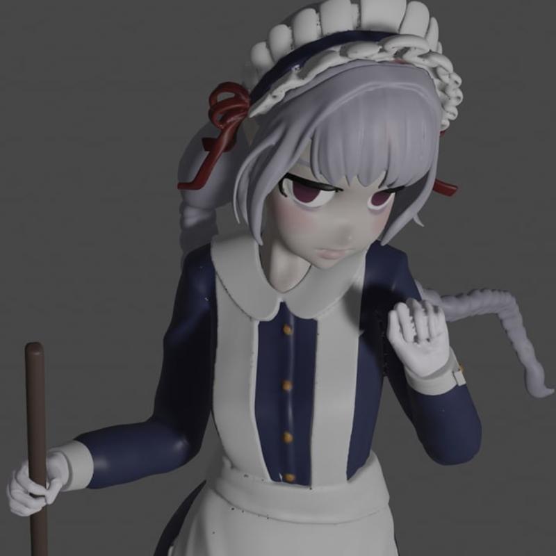 Shy Maid 3D打印模型|Shy Maid – 3D Print Model STL