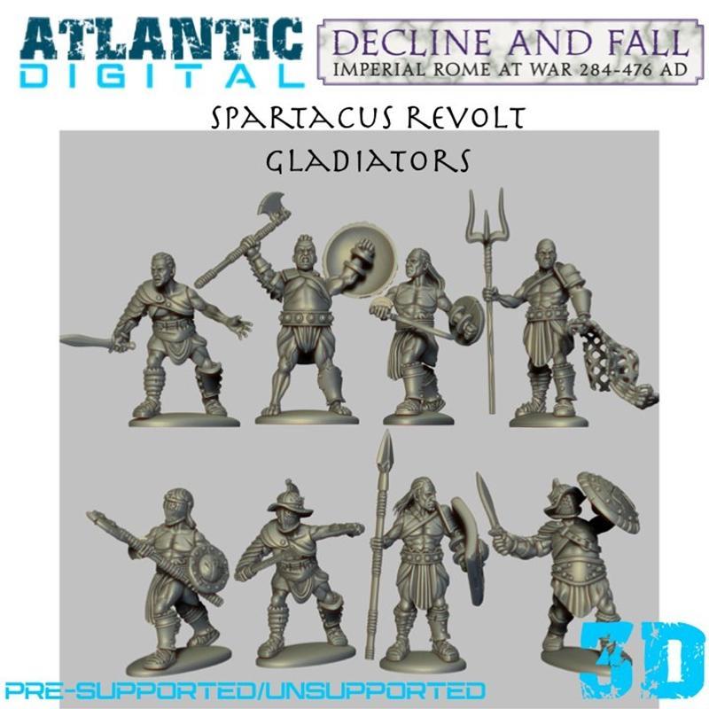 大西洋数字 - 斯巴达克斯与希腊重装步兵 - 3D打印模型|Atlantic digital – Spartacus and Greek Hoplites – 3D Print Model STL