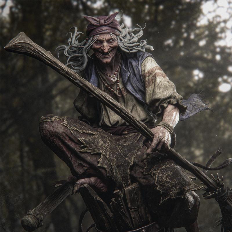 CA 3D Studios - 女巫芭芭雅嘎 - 3D打印模型|CA 3D Studios – Baba Yaga – 3D Print Model