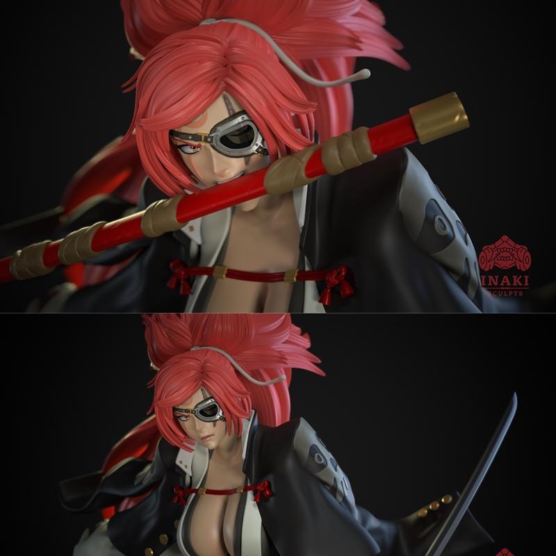 Inaki工作室打造的《饿狼传》巴金斯3D打印模型|Inaki Sculpts – Guilty Gear – Baiken – 3D Print Model STL