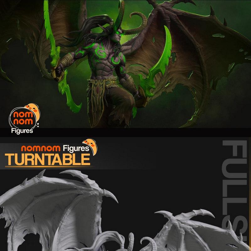 魔兽世界伊利丹·怒风 3D打印模型|NomNom Figures – Illidan Stormrage – World of Warcraft – 3D Print Model