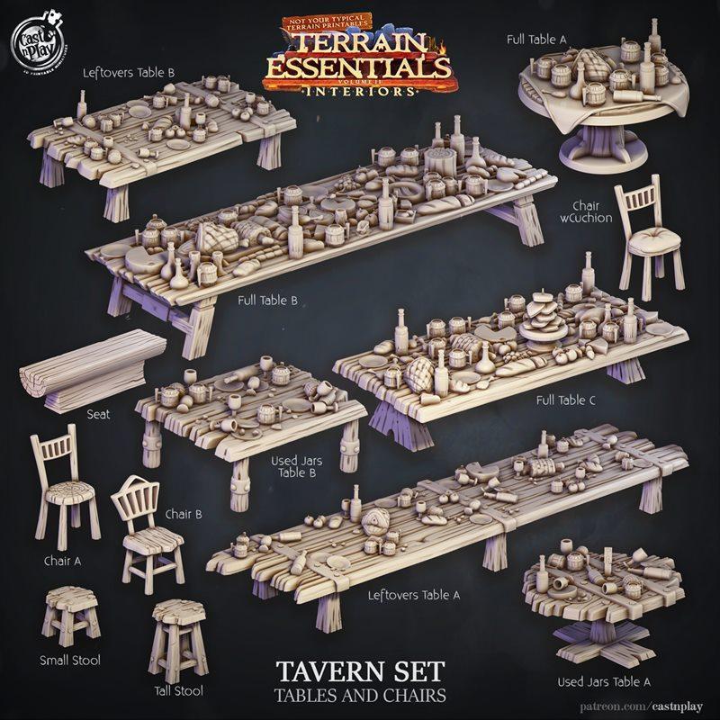 Cast n Play – 酒馆套装 – 3D打印模型|Cast n Play – Tavern Set – 3D Print Model STL