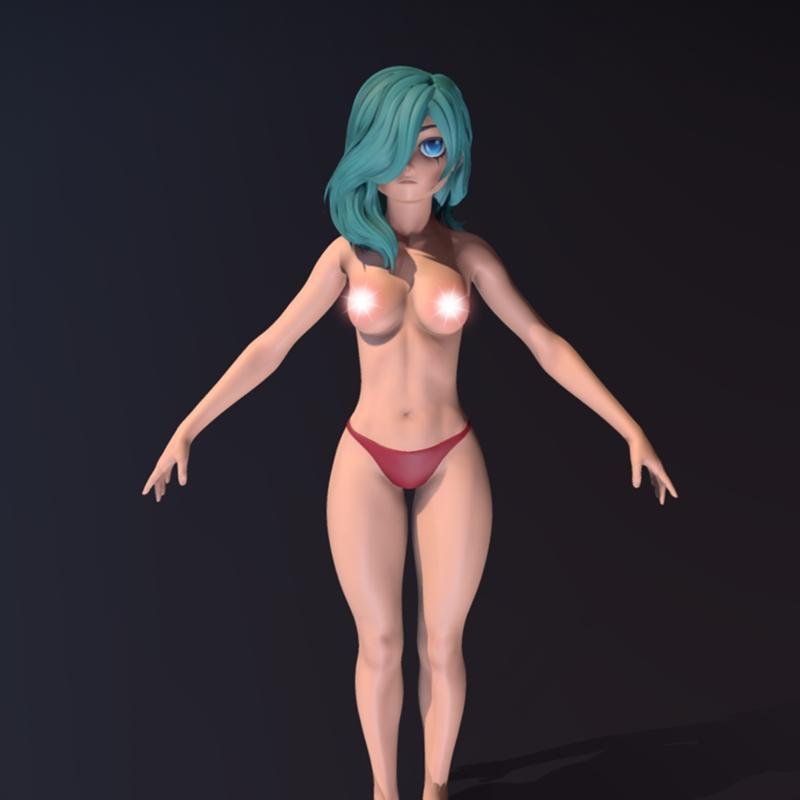 动漫少女 3D打印模型|Anime Girl – 3D Print Model STL