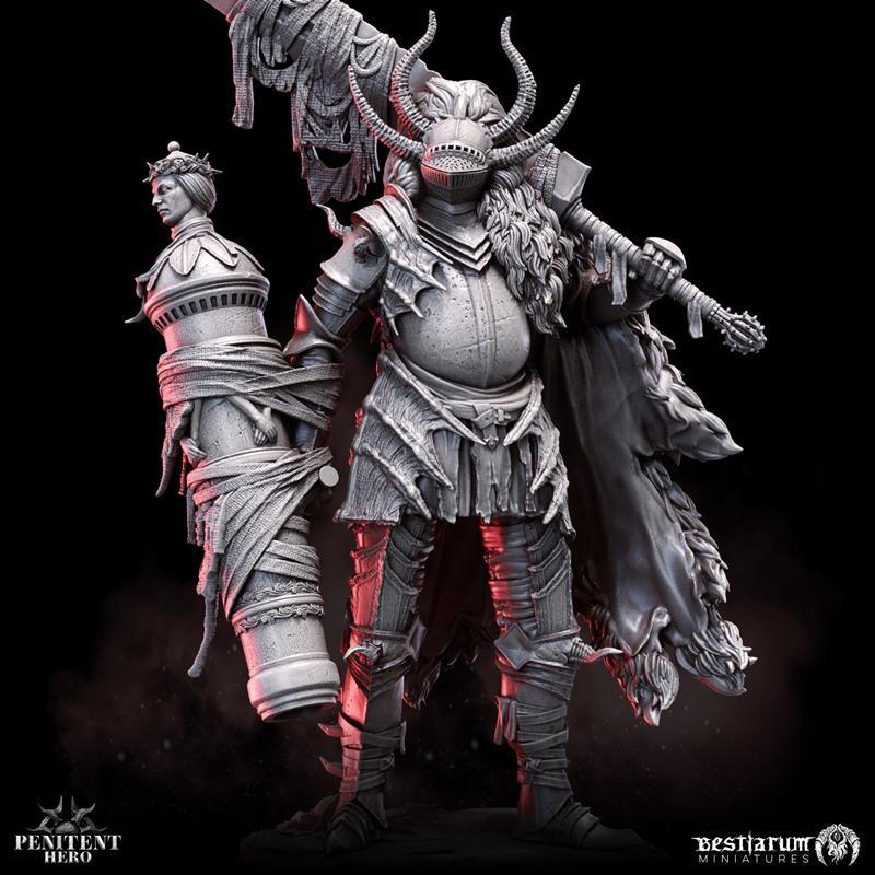暗影之铠·忏悔英雄 3D打印模型|Bestiarum Miniatures – Penitent Hero – Darkmantle – 3D Print Model STL