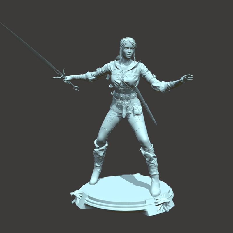 西幻巫师：奇莉与齐雷亚尔3D打印模型|Ciri – Zireael – The Witcher – 3D Print Model STL