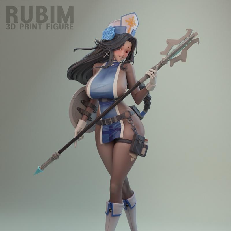 尼克海特少女（冰之玫瑰）3D打印模型|Rubim Figure – NIKKE – Maiden (Ice Rose) – 3D Print Model STL