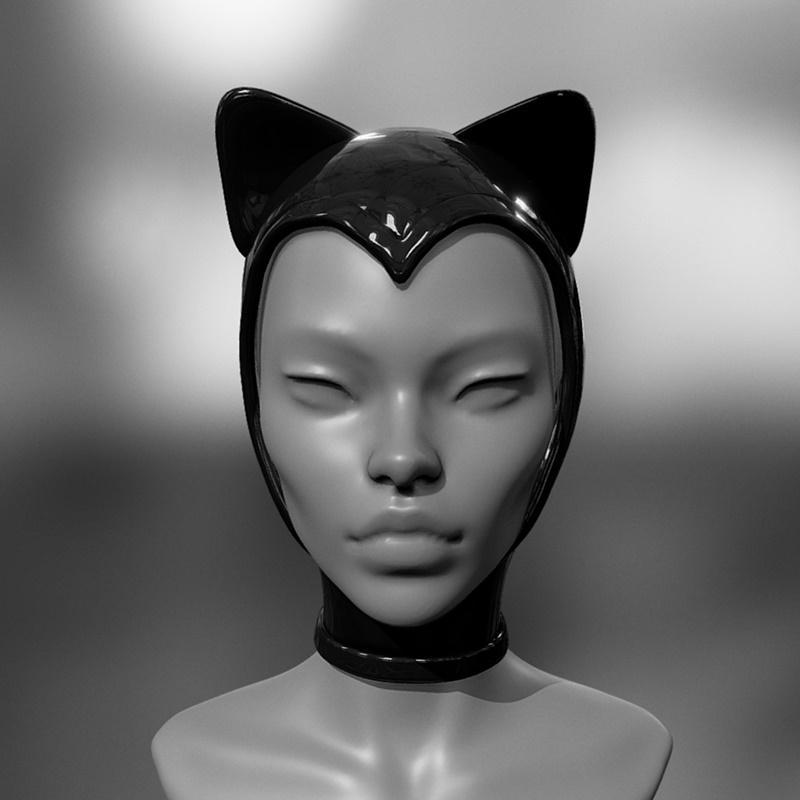 Kitty cat hat hood – catwoman – 3D Print Model STL