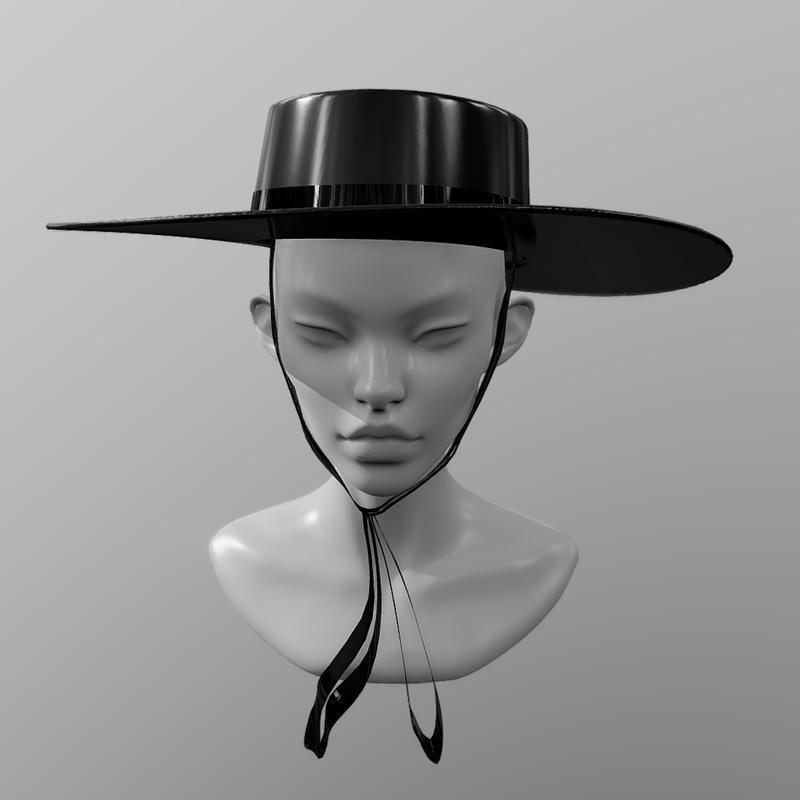 3D打印模型：宽檐帽头饰|Brimmed hat – headwear – 3D Print Model STL