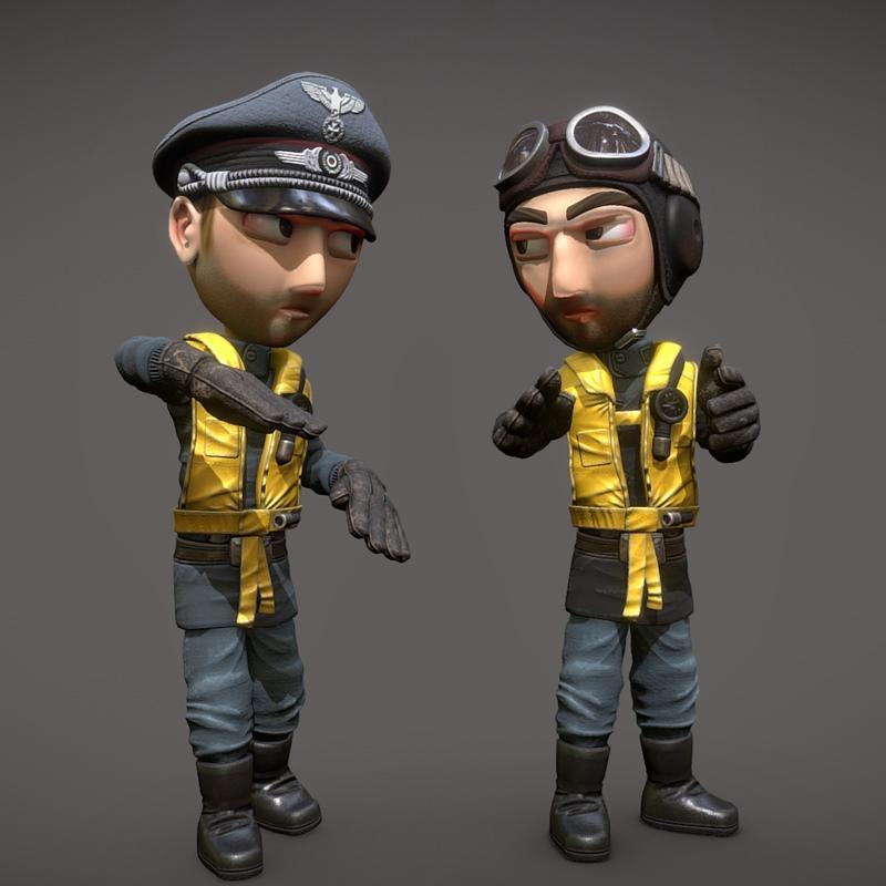 玩具 Luftwaffe 飞行员 3D打印模型|TOY luftwaffe pilots – 3D Print Model STL