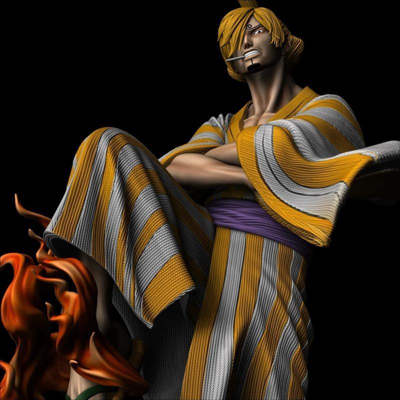 Gr8 studio - 海贼王 - 阿斯金 vs 大海贼时代 3D打印模型|Gr8 studio – One Piece, Sanji e Kaido – 3D Print Model STL