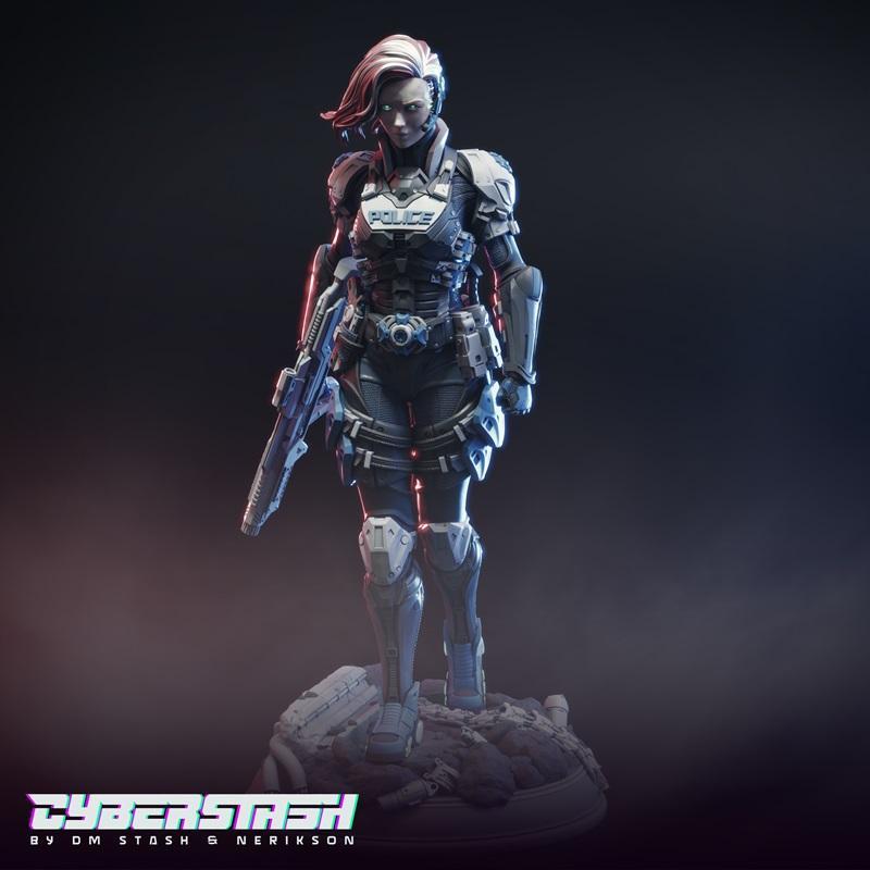 Cyberpunk SWAT Officer – Svetlana Angel Eyes Kyrlenko – 3D Print Model STL