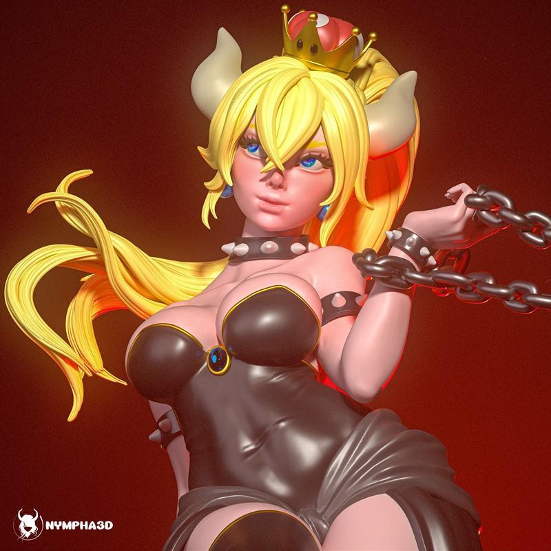 Nympha x 超级马里奥 头巾少女 3D打印模型|Nympha – Super Mario – Bowsette – 3D Print Model STL