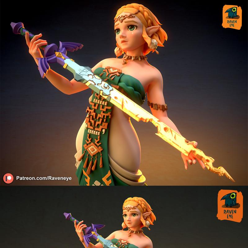 塞尔达公主 3D打印模型|Princess Zelda – 3D Print Model