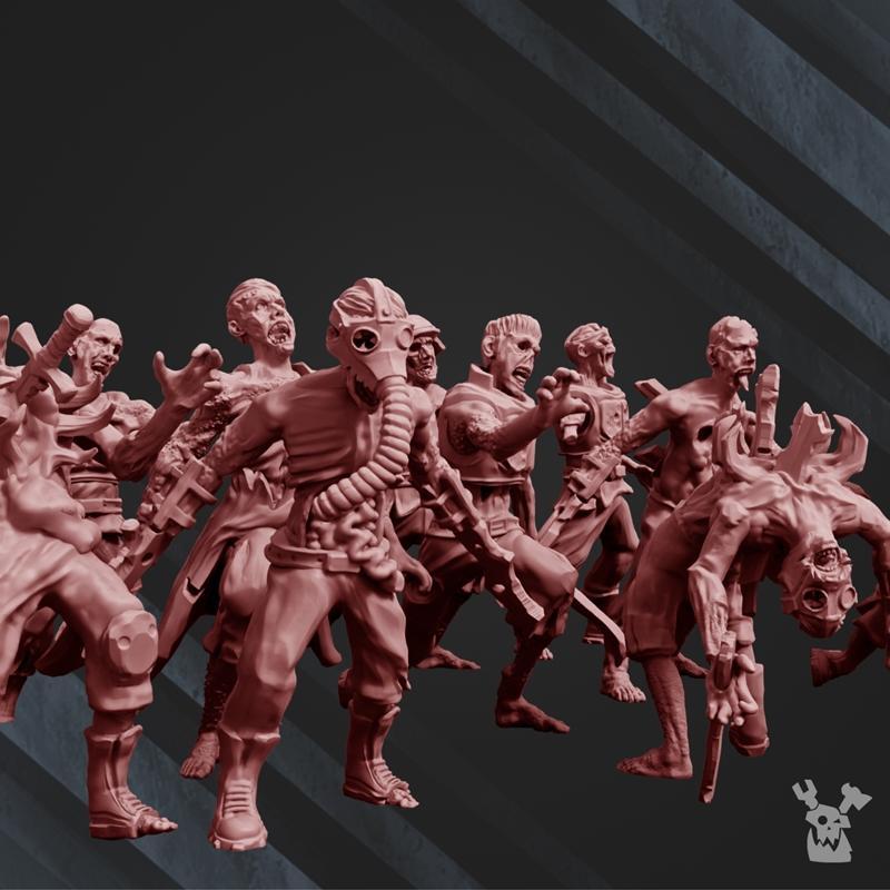 Pandemic Zombies Squad x10 – 3D Print Model STL