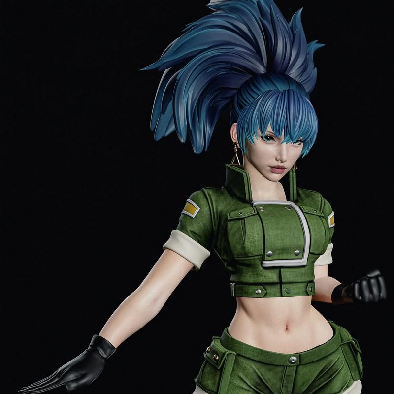 KuGo工作室《国王的战斗》莱娜·海德恩 3D打印模型|KuGo Figures – The King of Fighters – Leona Heidern – 3D Print Model